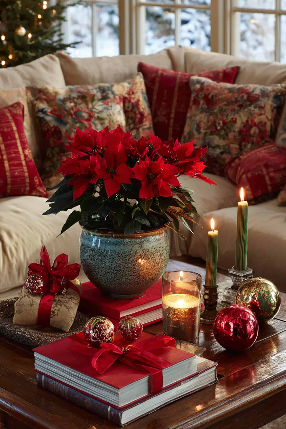 Traditional Red and Green Table Moment