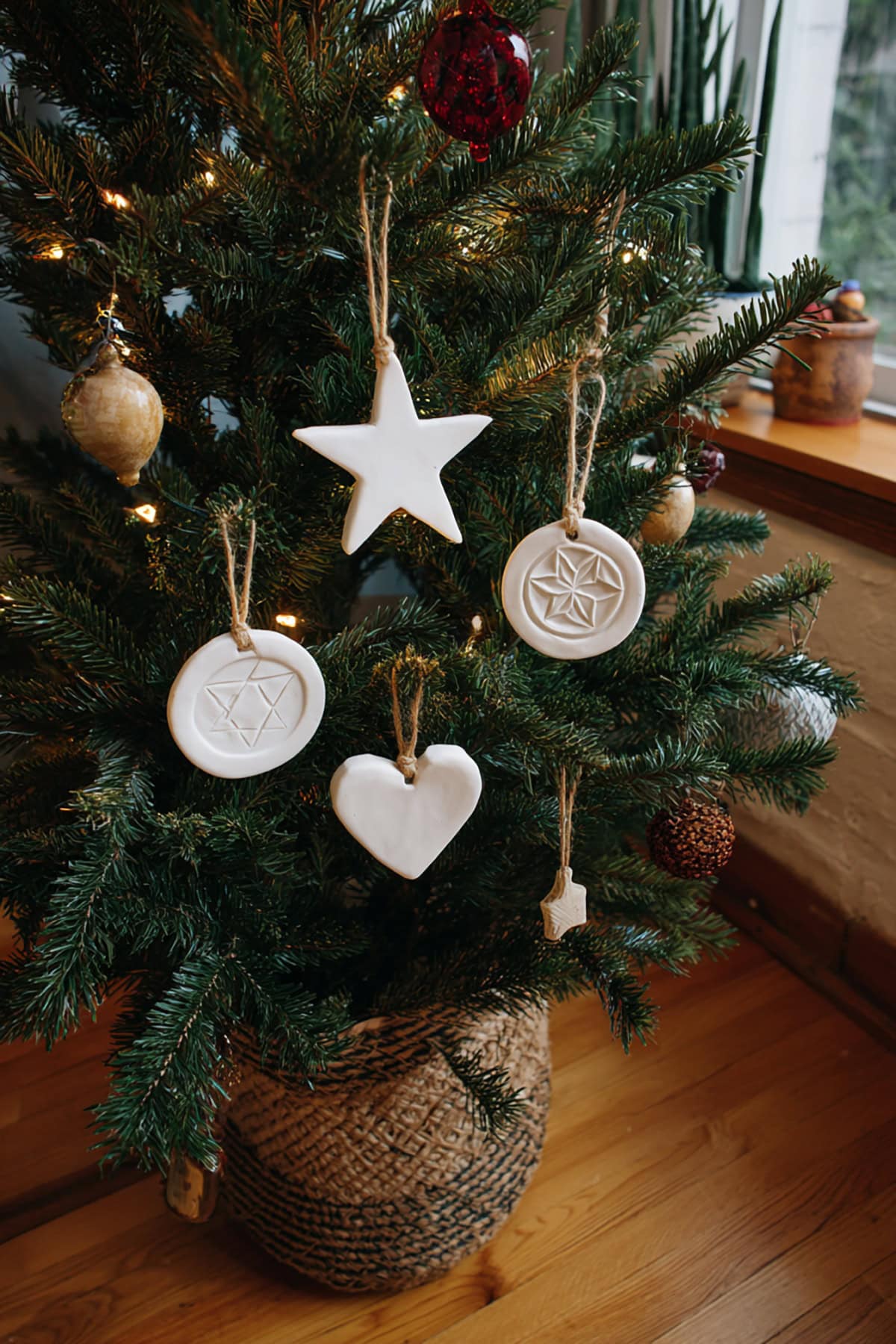 White Clay Ornaments Handmade for the Tree