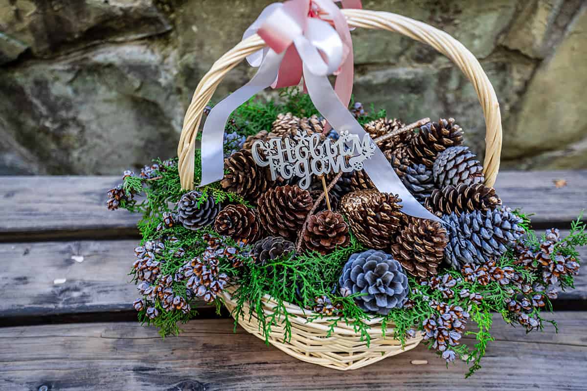 Woodland Pinecone Basket