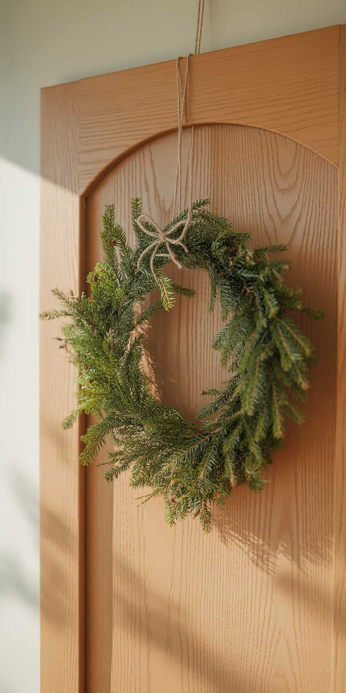 Wreath on Wooden Door