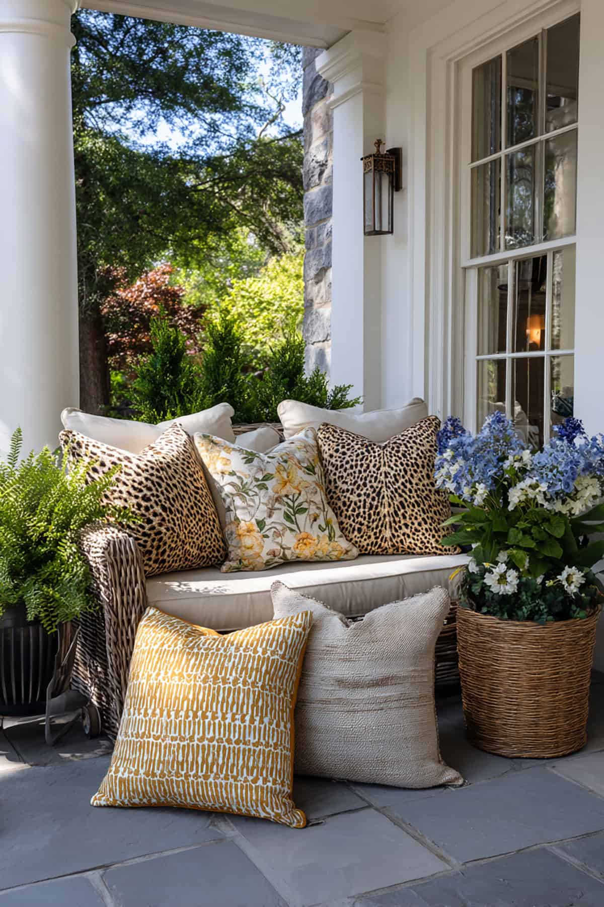 A Layered Mix of Outdoor Pillows
