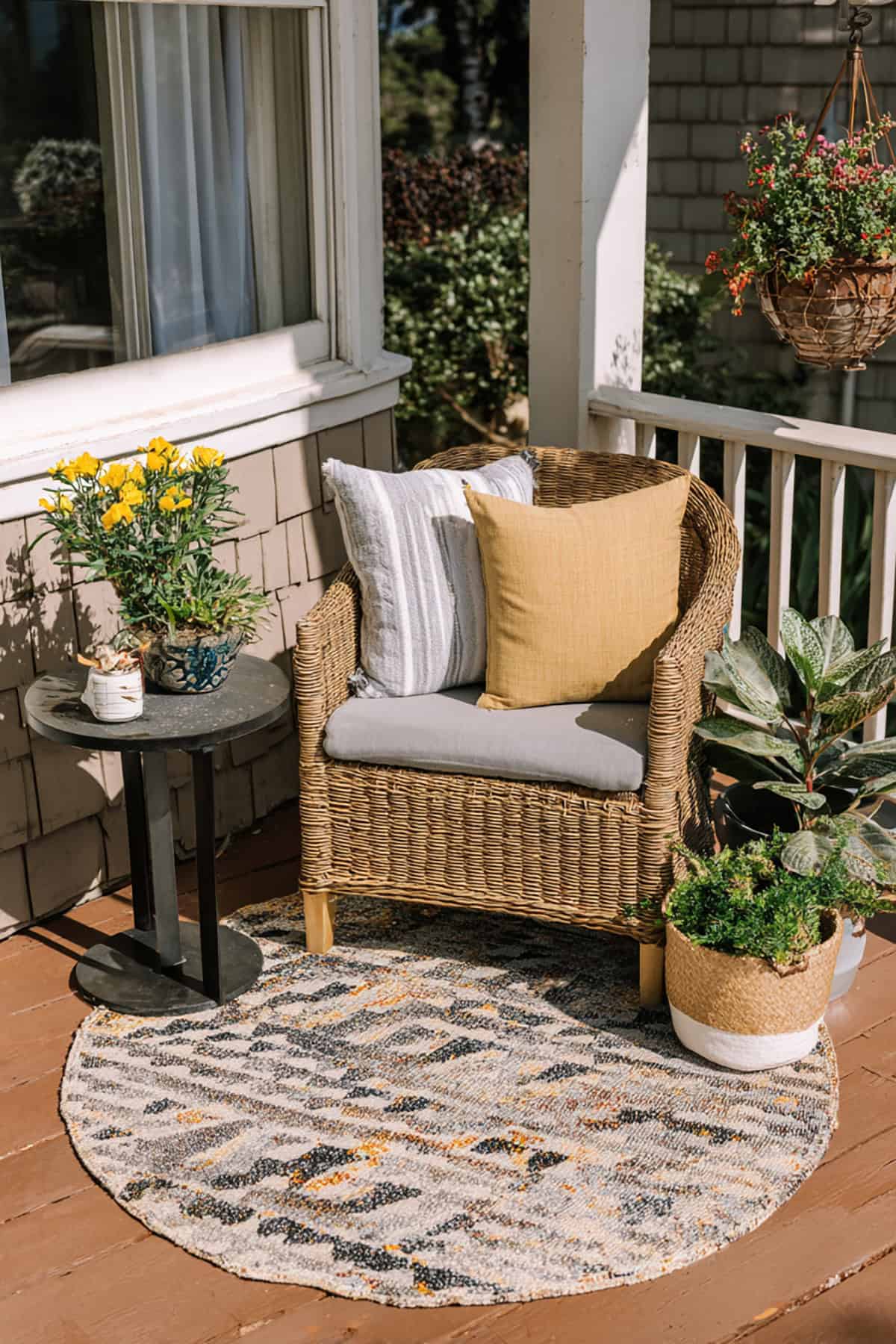 A Small Outdoor Rug for Warmth and Color