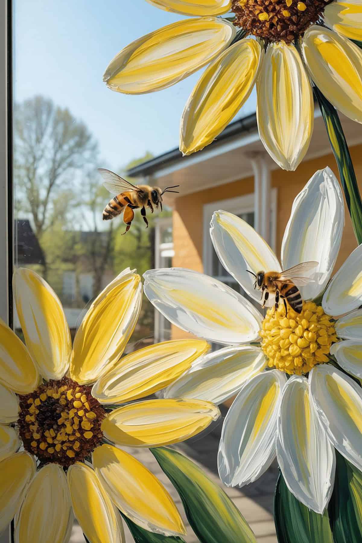 Bees Pollinating Flowers
