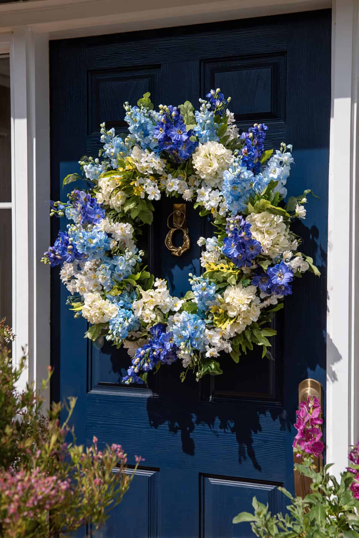 Blue & White Delphinium Wreath
