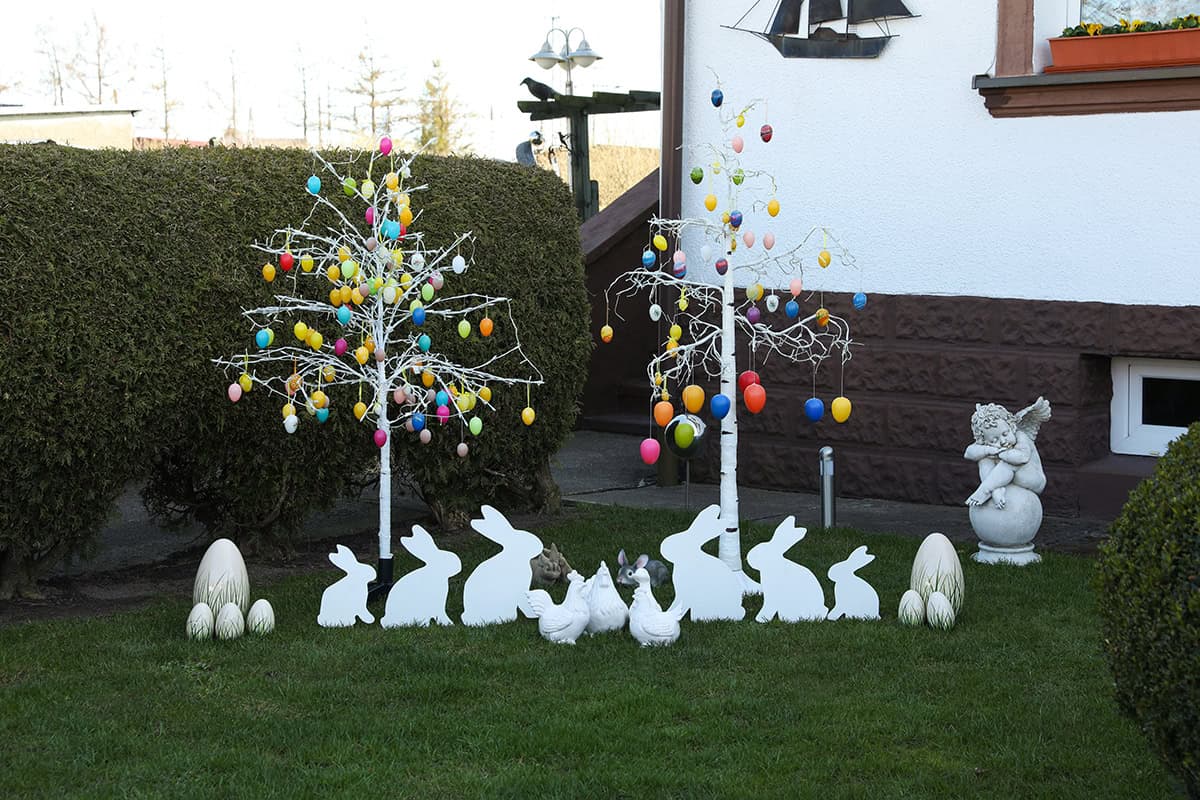 Bunny Cutouts Across the Lawn