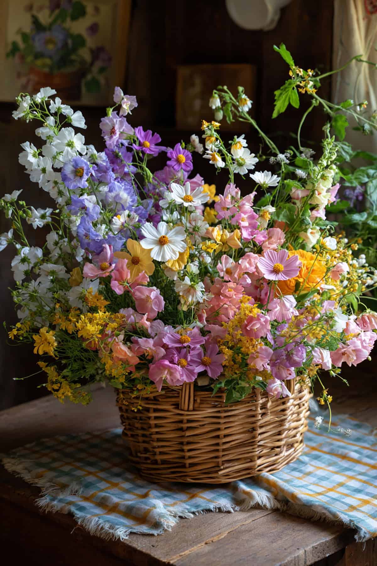 Cottagecore Spring Basket Arrangement