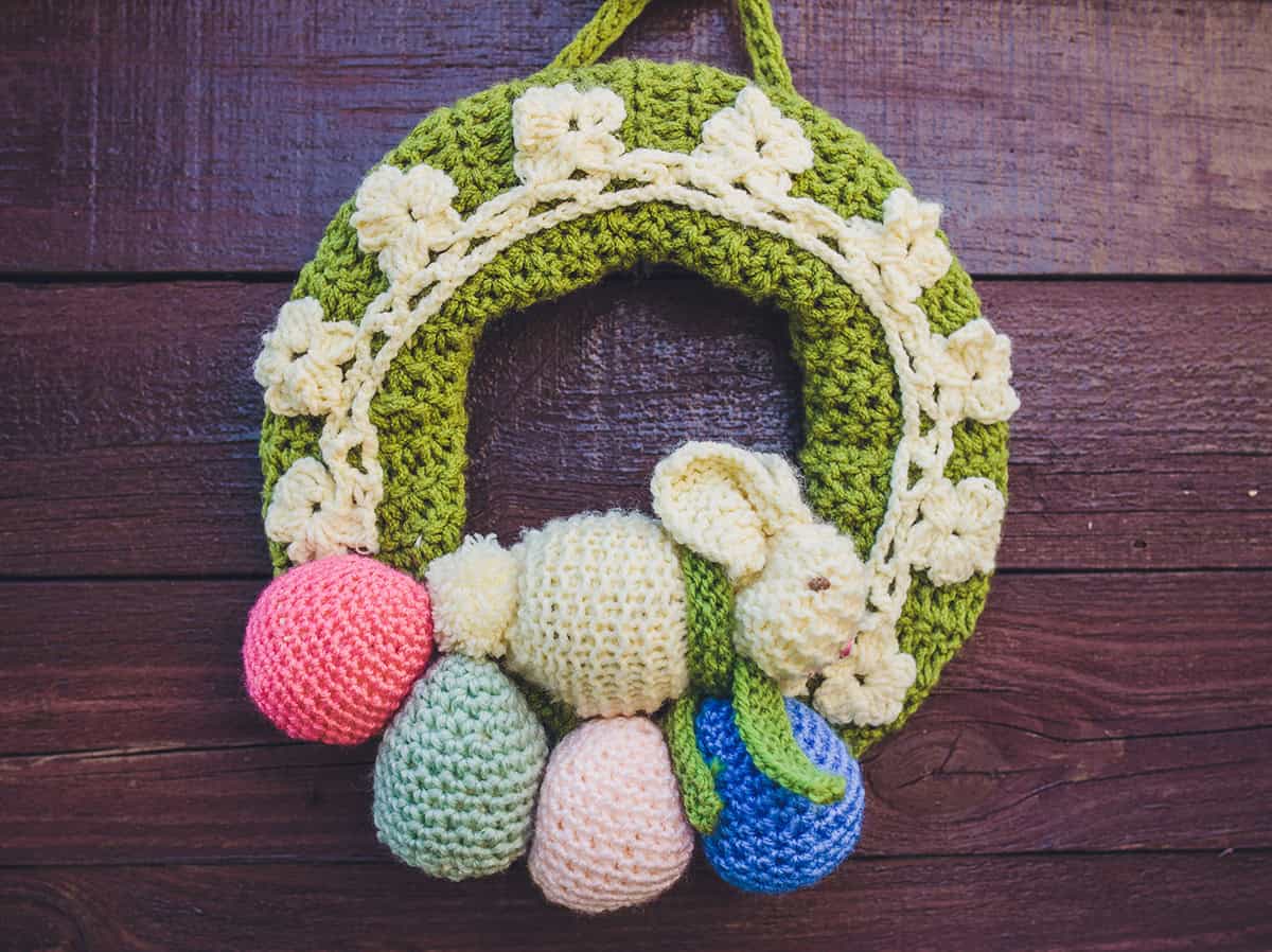 Crochet Based Easter Wreath