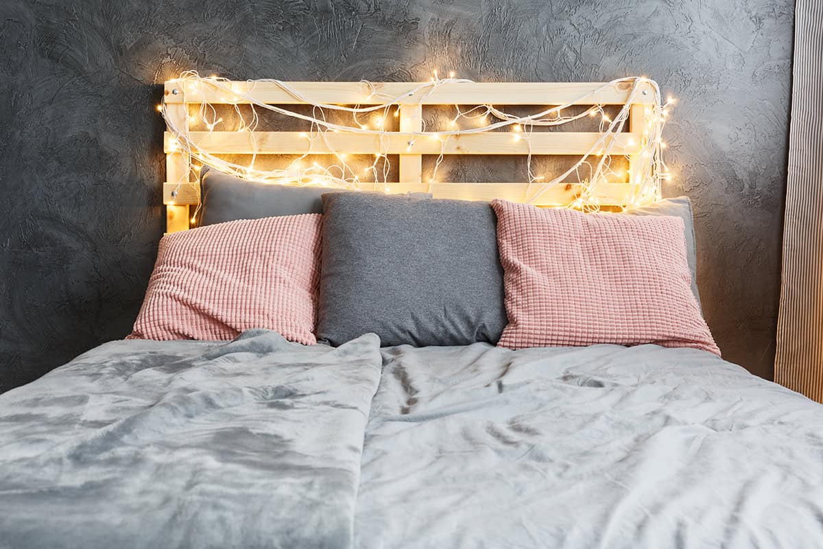 Fairy Lights Across the Headboard