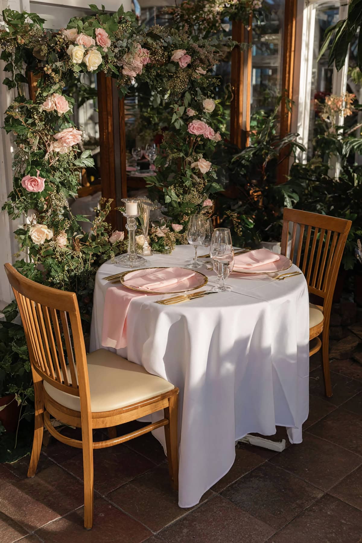 Floral Garland Bistro Table