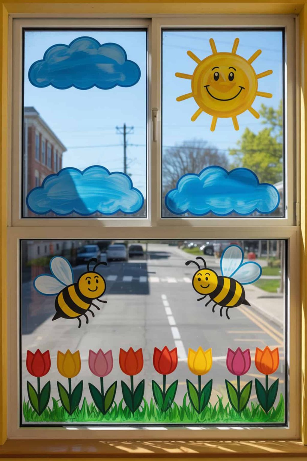 33 Cool & Fun Spring Window Painting Ideas