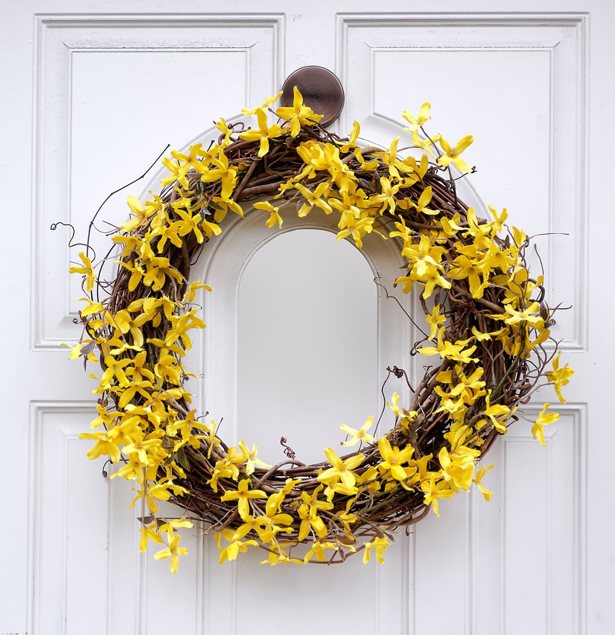 Forsythia Grapevine Wreath in Bold Yellow