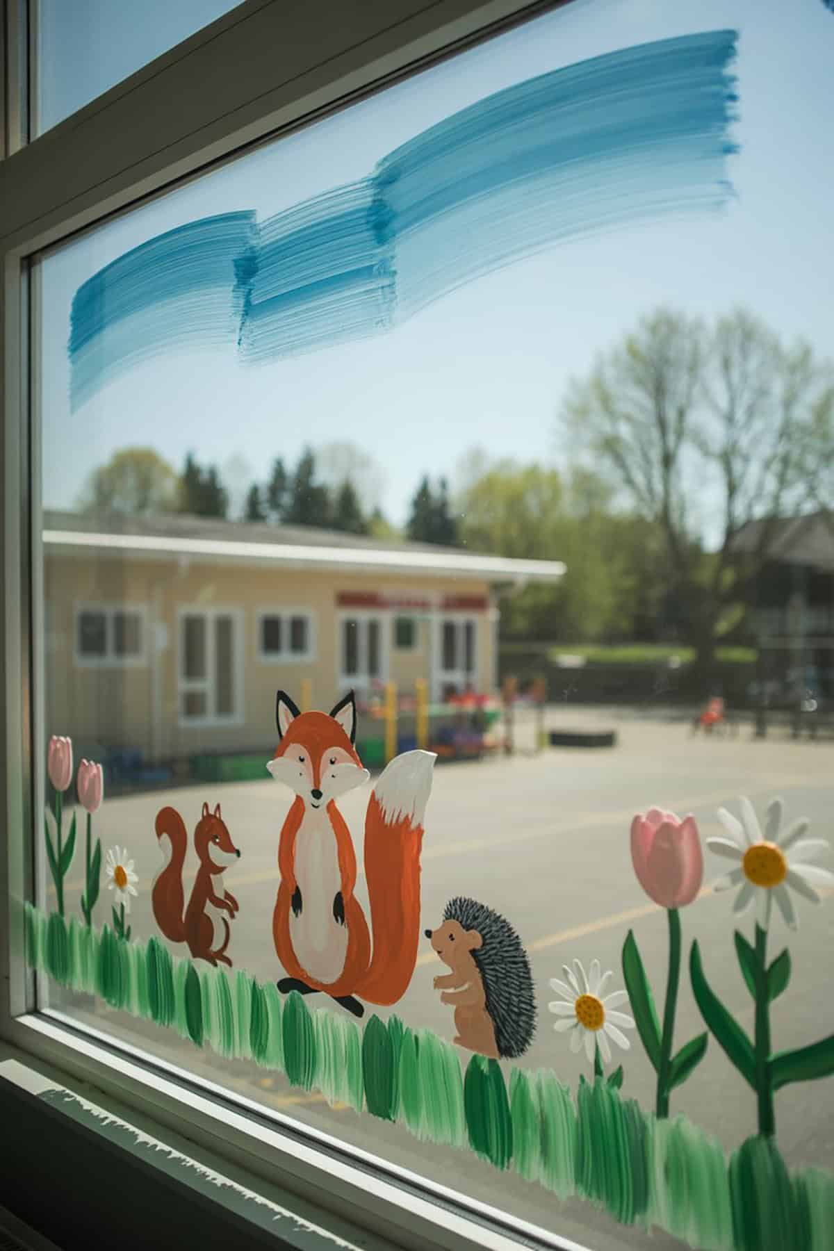 Garden Animals Along the Window Base