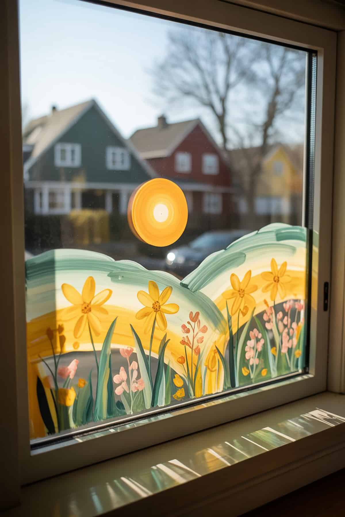 Golden Sunrise Over Spring Flowers