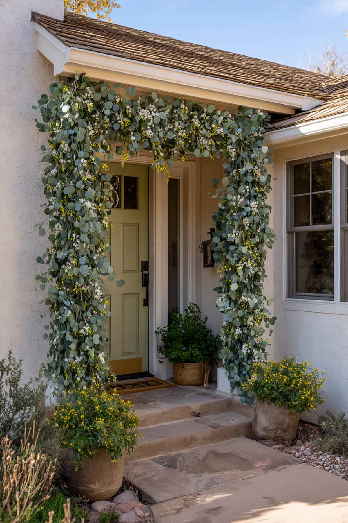 Greenery Garlands Framing the Door
