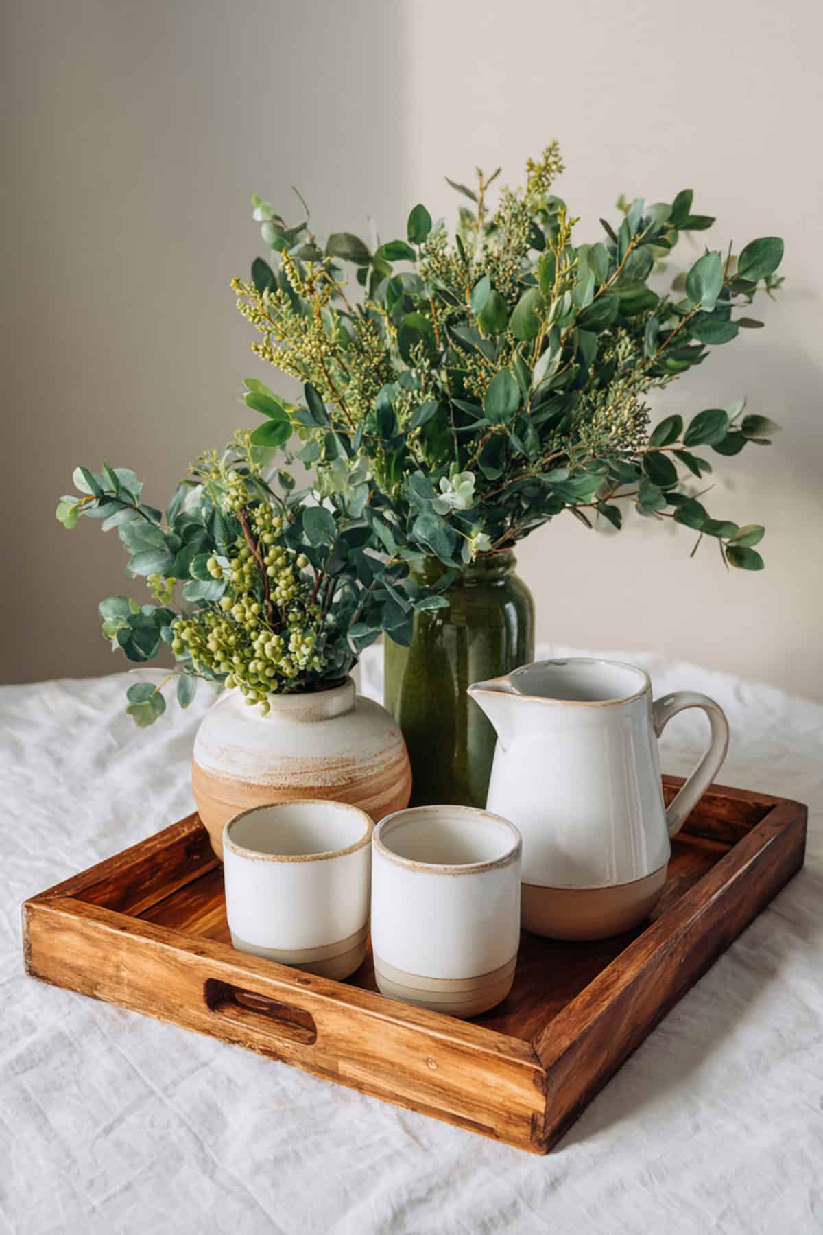 Greenery with Pale Ceramics