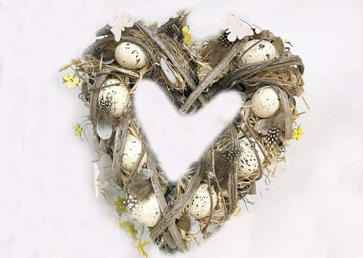 Heart Shaped Twig Wreath for Easter