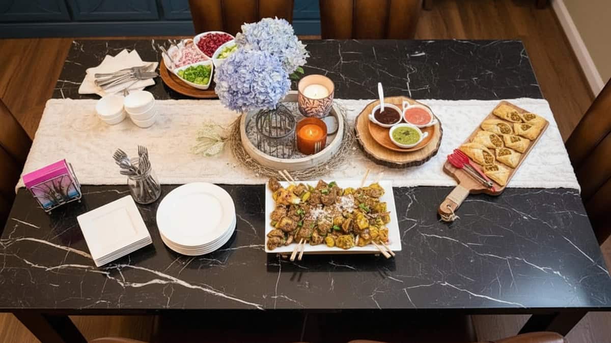 Hydrangea Centerpiece for Buffet and Entertaining Tables