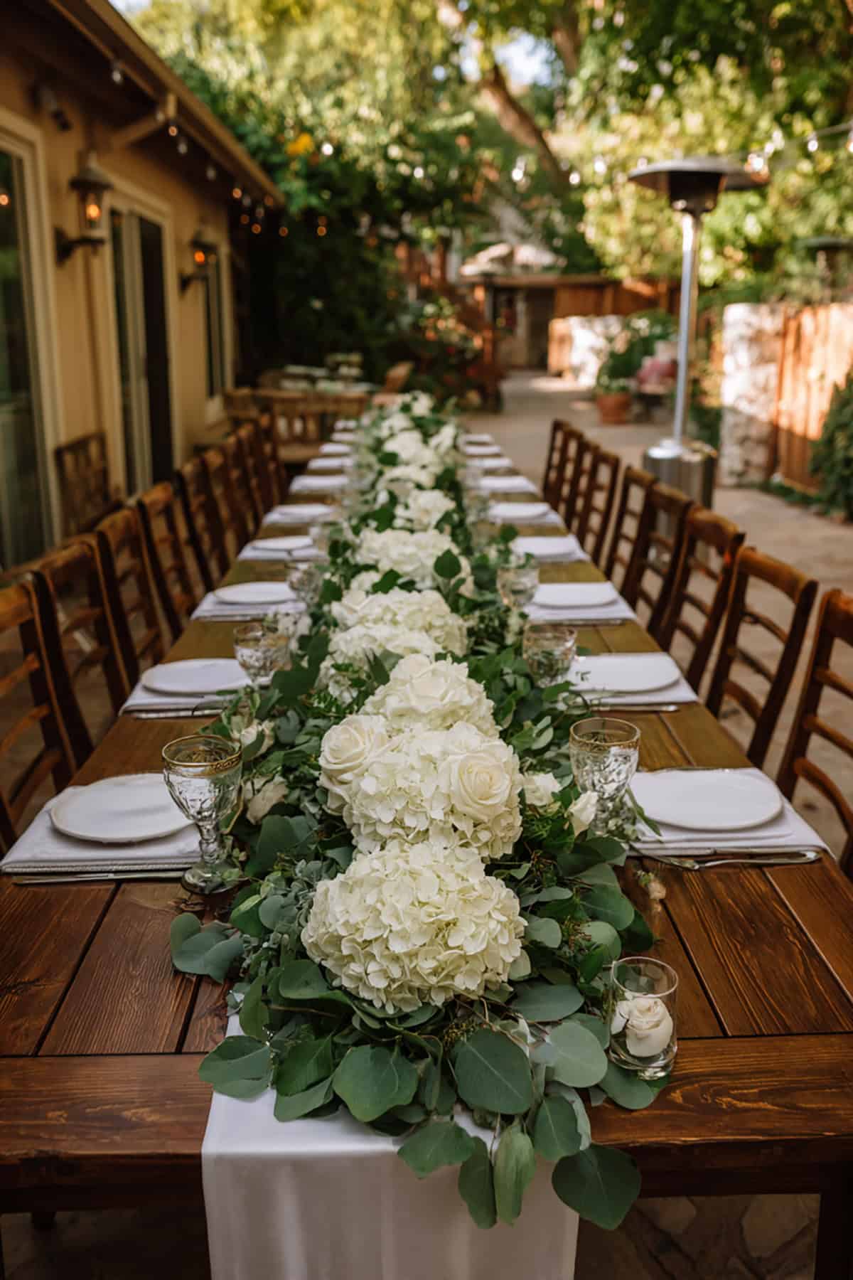 Hydrangea Garland Table Runner Centerpiece