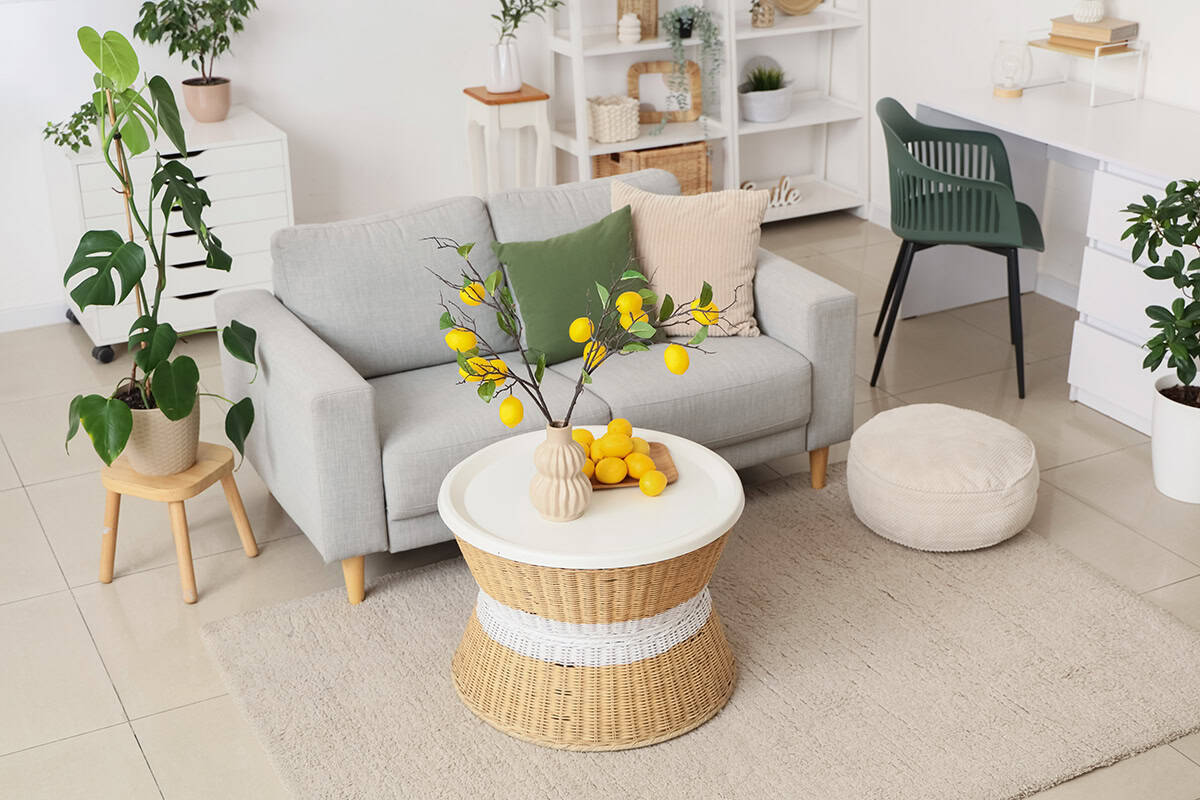 Lemon Branch Centerpiece on Accent Table