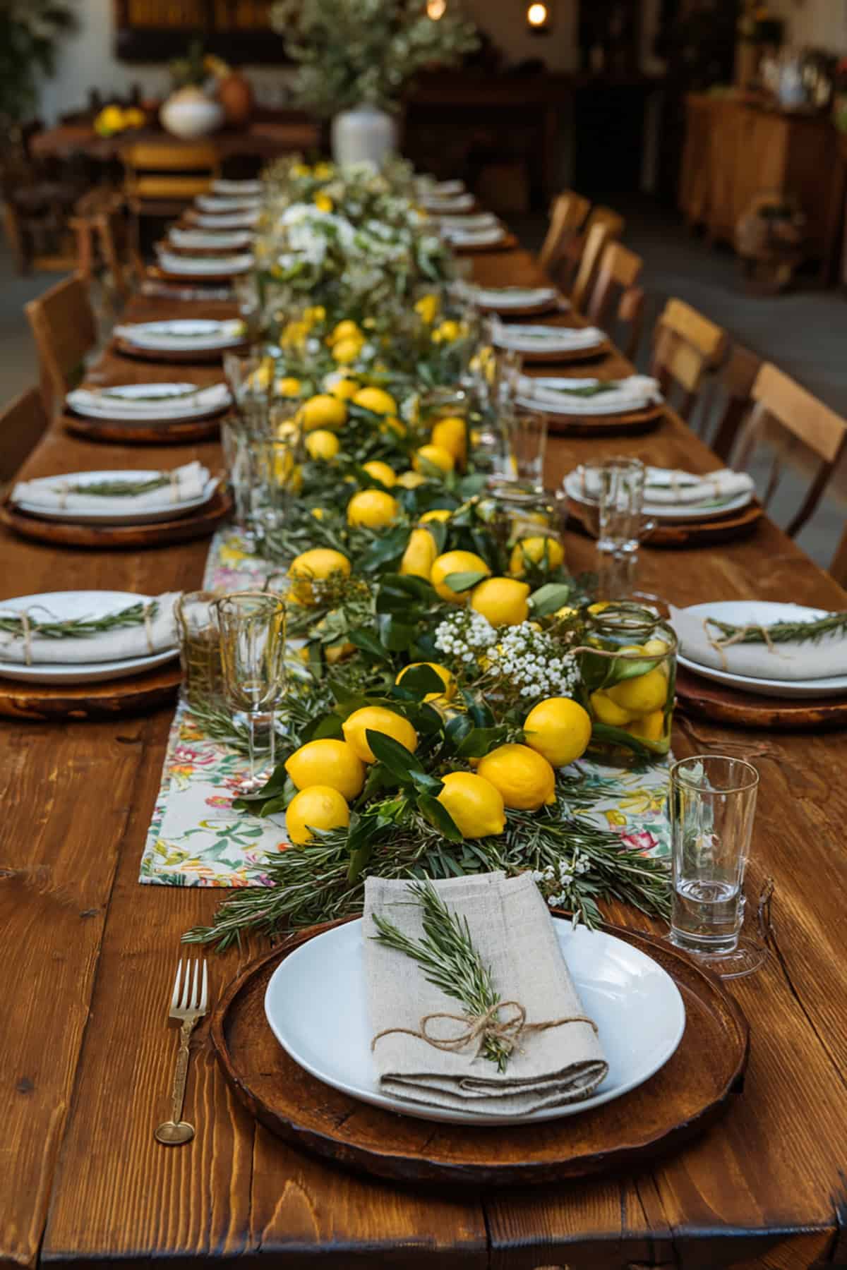 Lemon Wheel Garland Table Runner