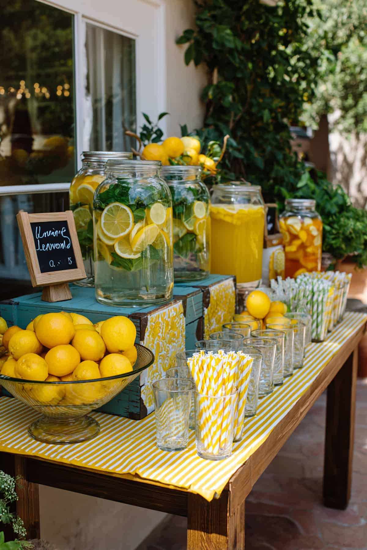 Lemonade Bar Table Setup