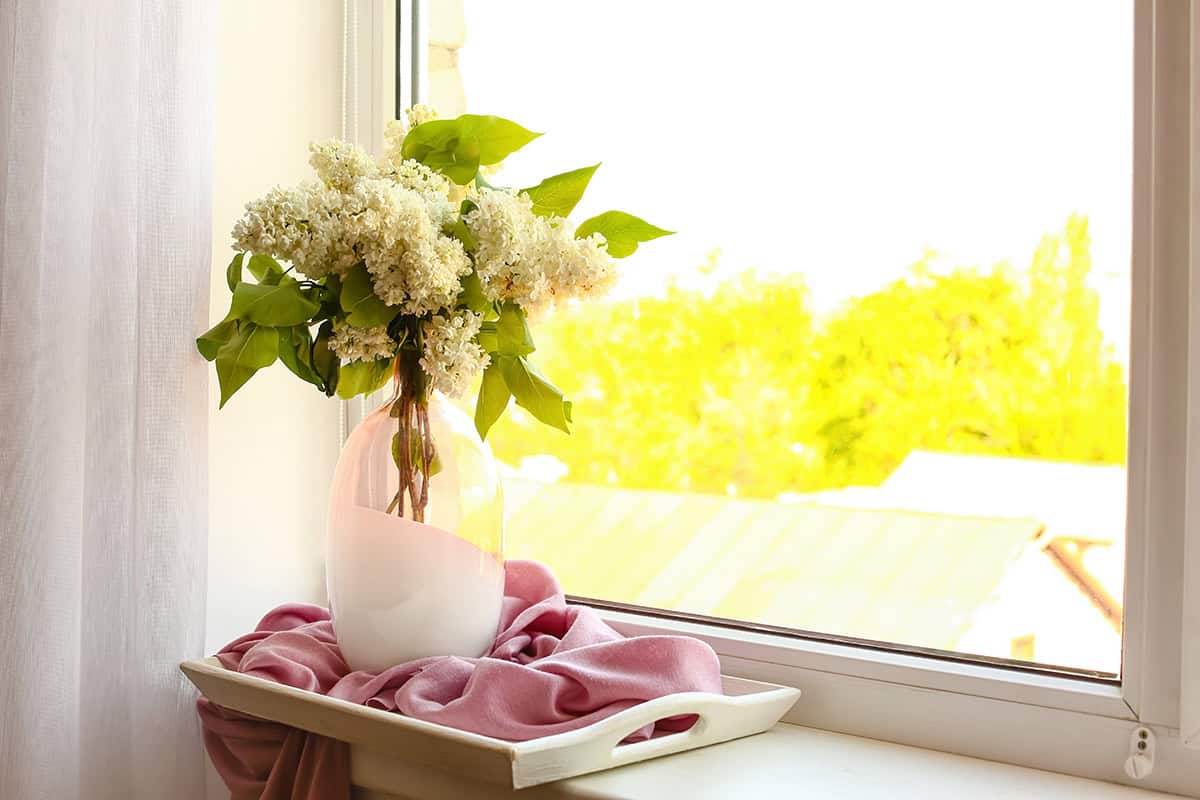 Lilac Window Tray Decor