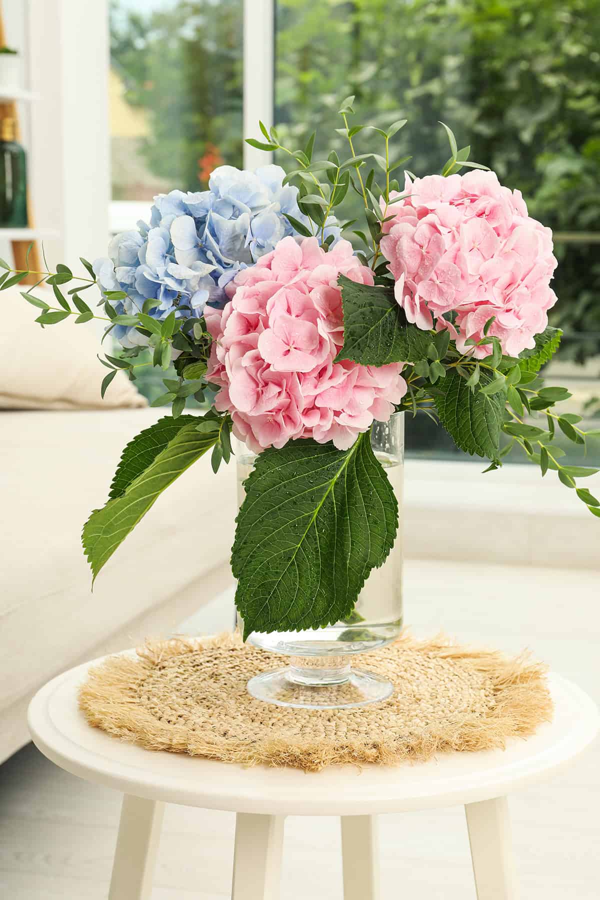 Lush Trio Hydrangea Living Room Centerpiece