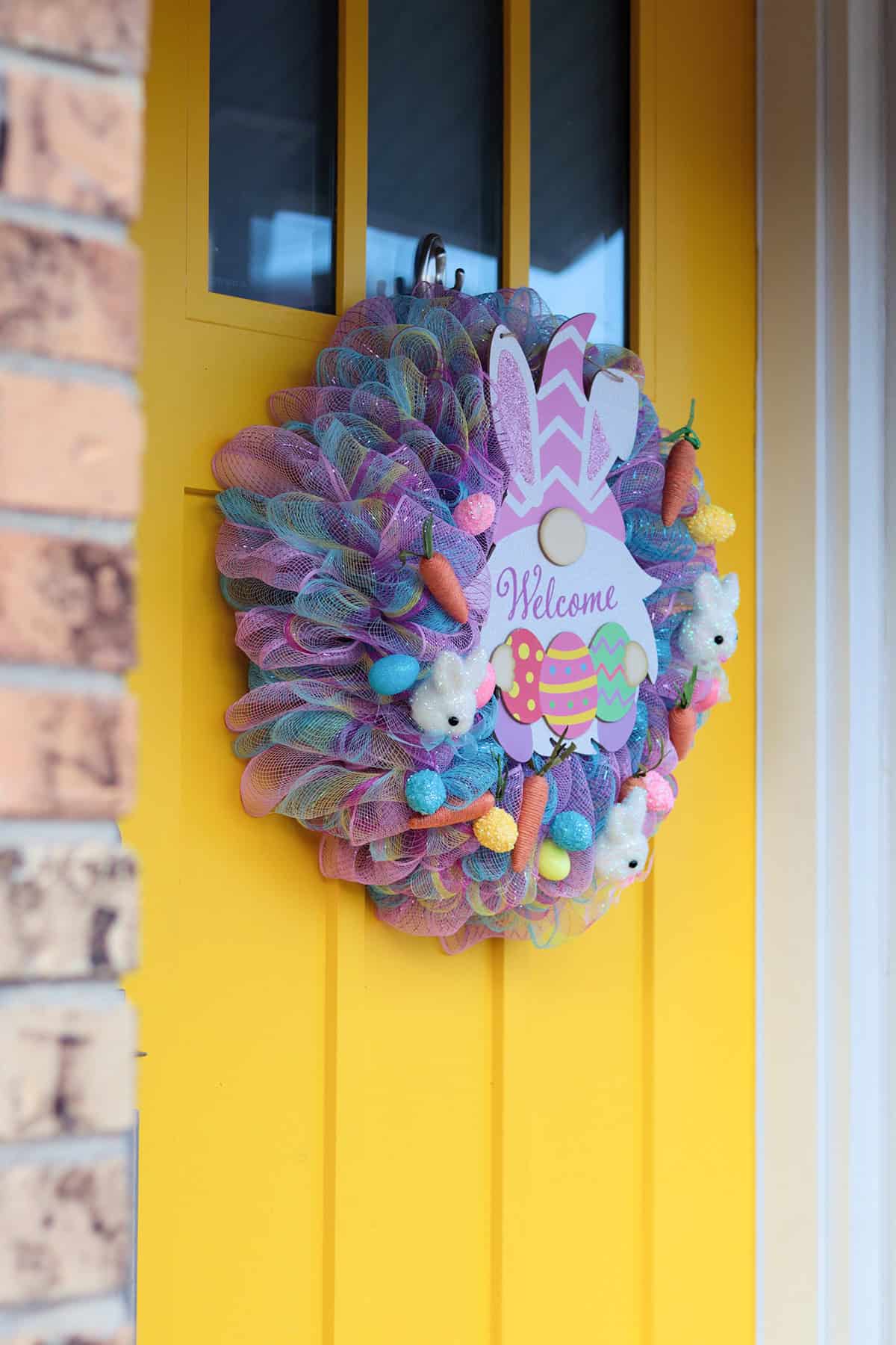 Mesh Wreath With Whimsical Easter Accents