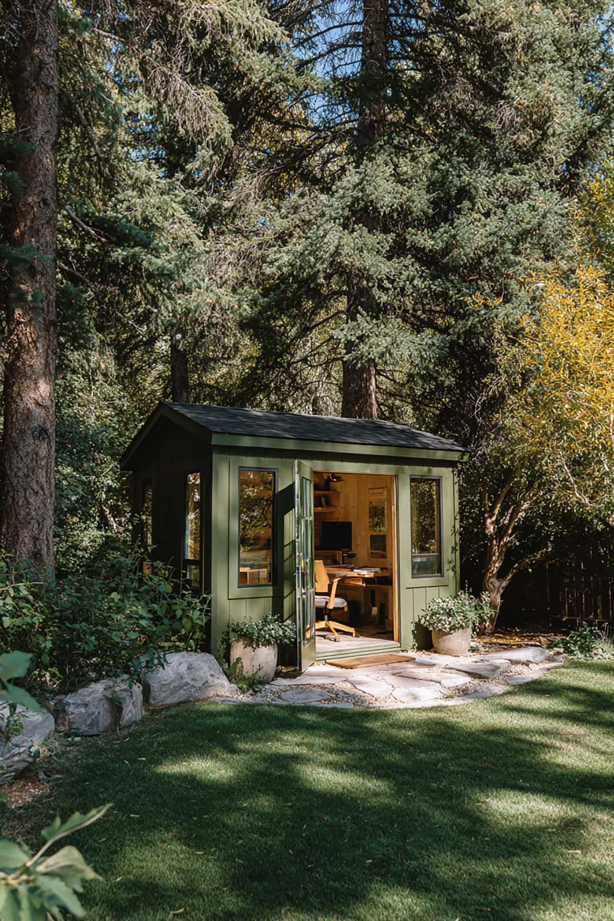 Nature Framed Forest She Shed Office