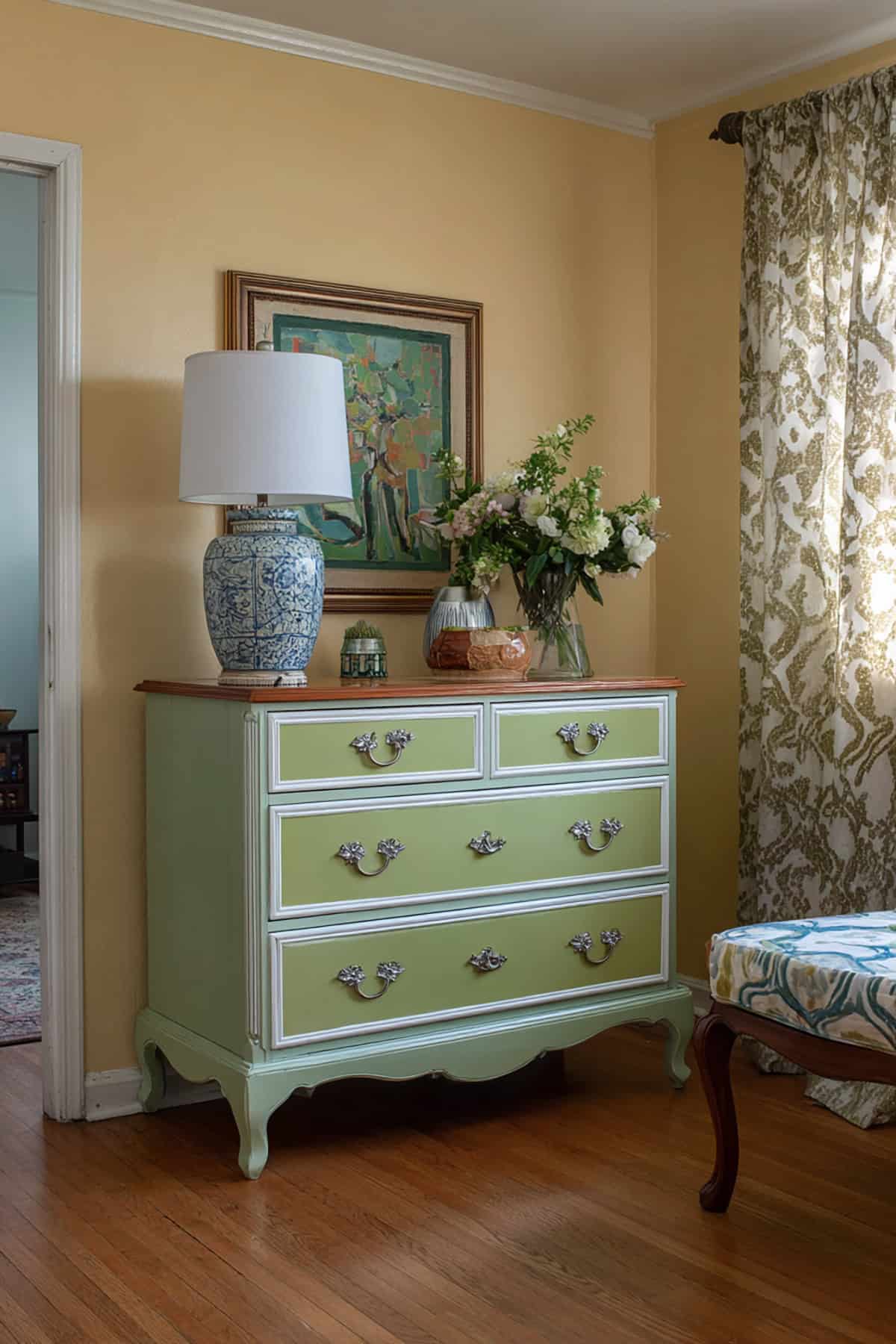 Painted Dresser in Spring Tones