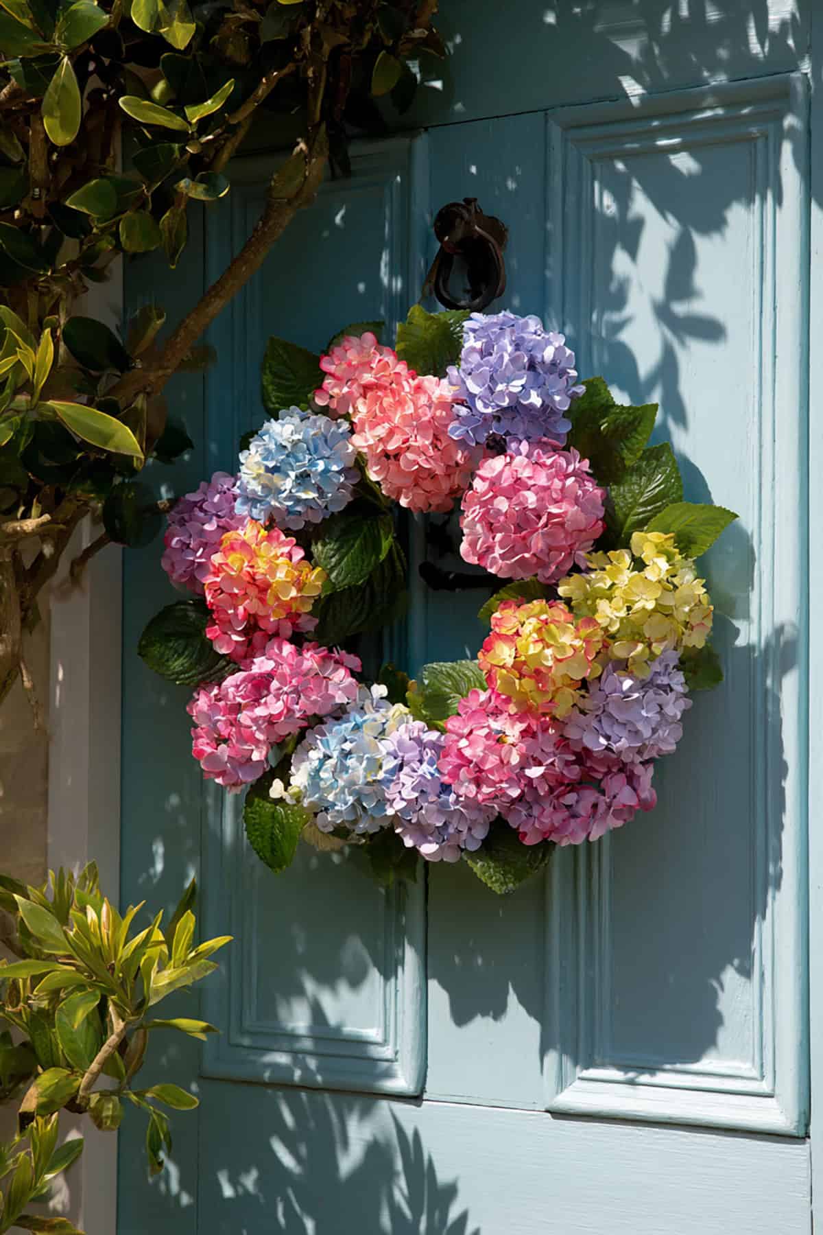Pastel Hydrangea Wreath
