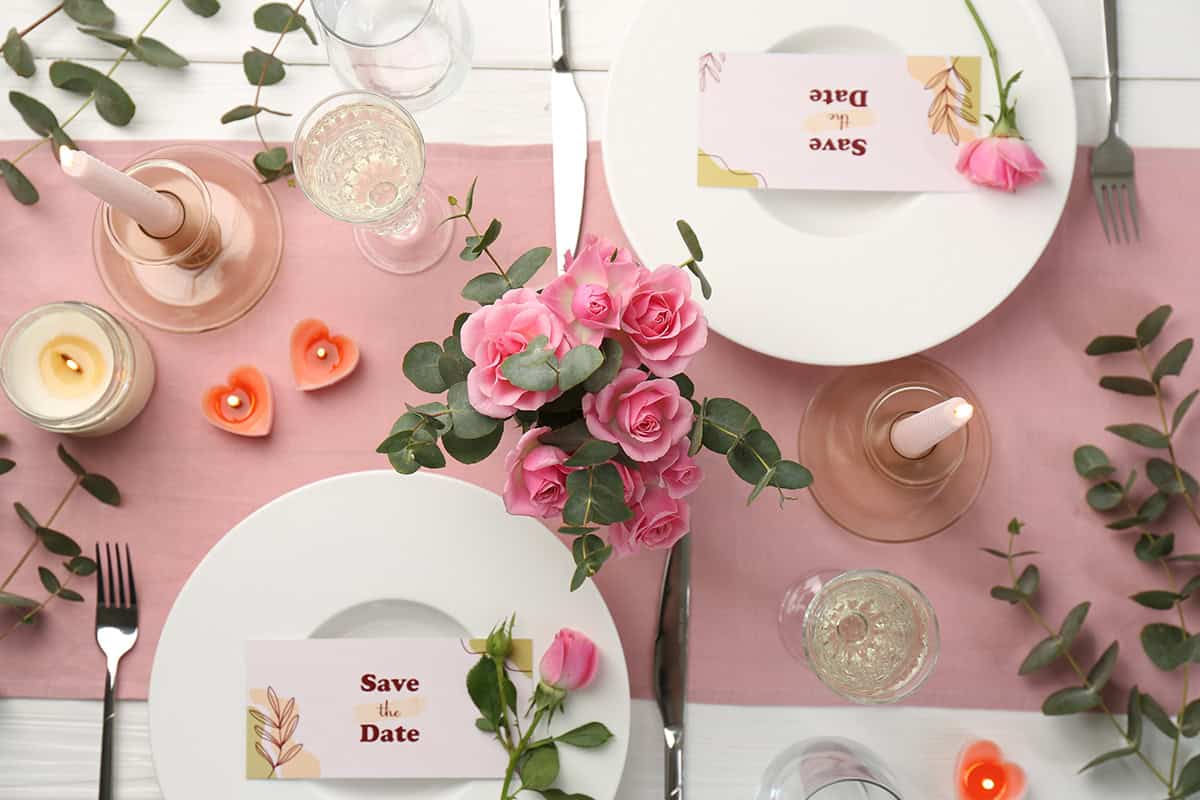 Pink Flat Lay with Place Cards