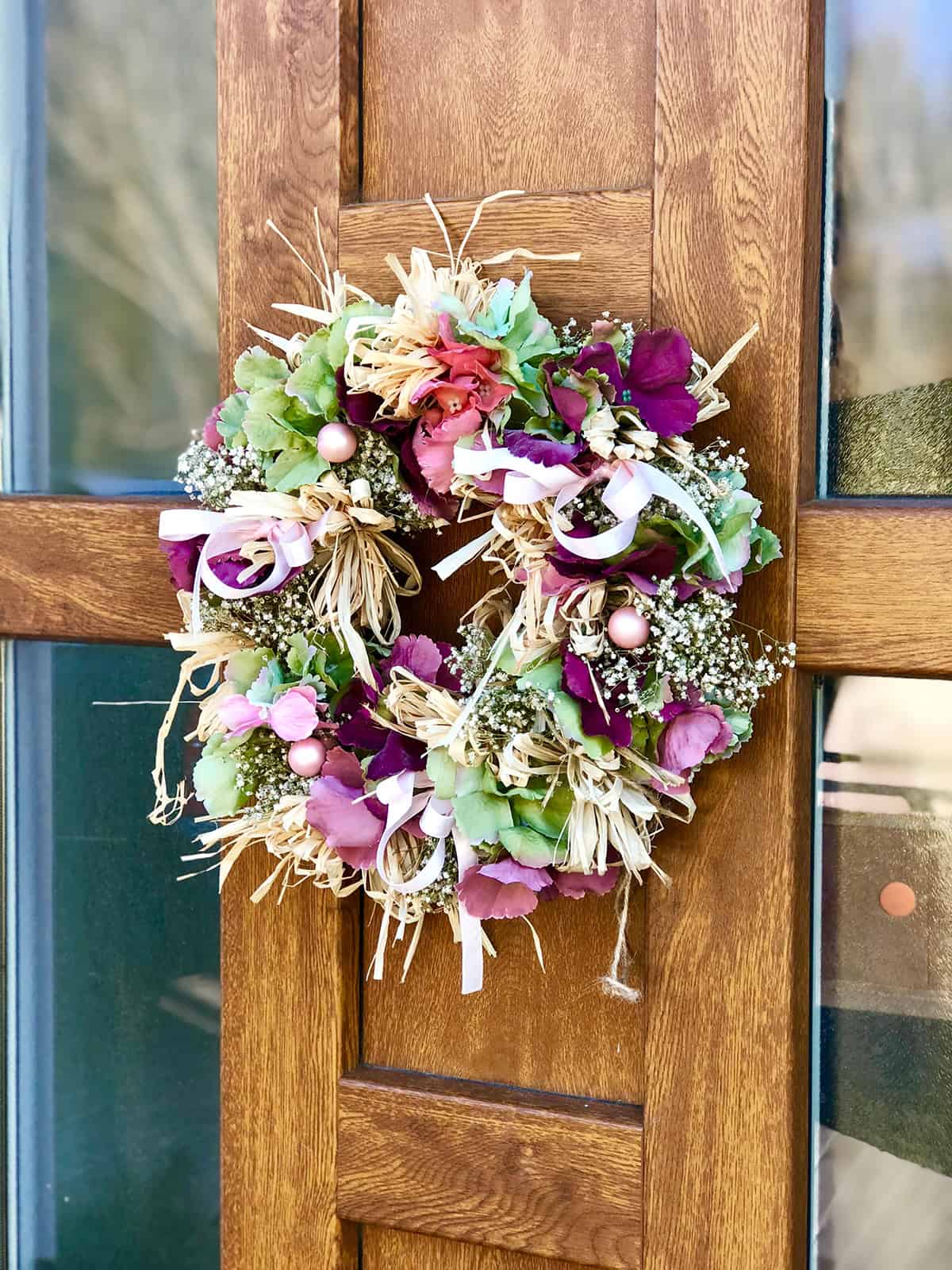 Raffia Wreath with Scattered Petals
