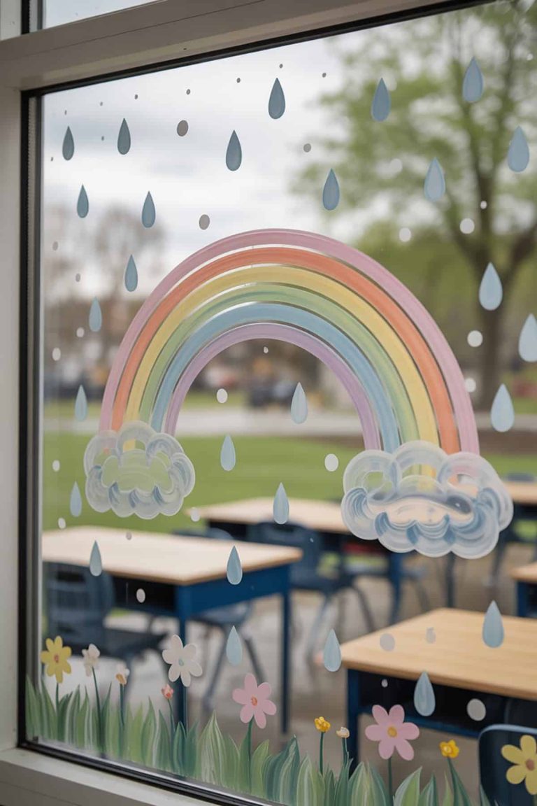 33 Cool & Fun Spring Window Painting Ideas