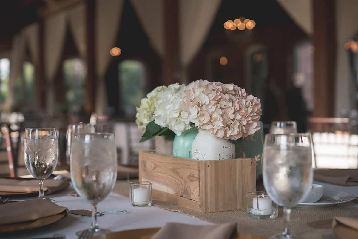 Rustic Mason Jar Hydrangea Centerpiece