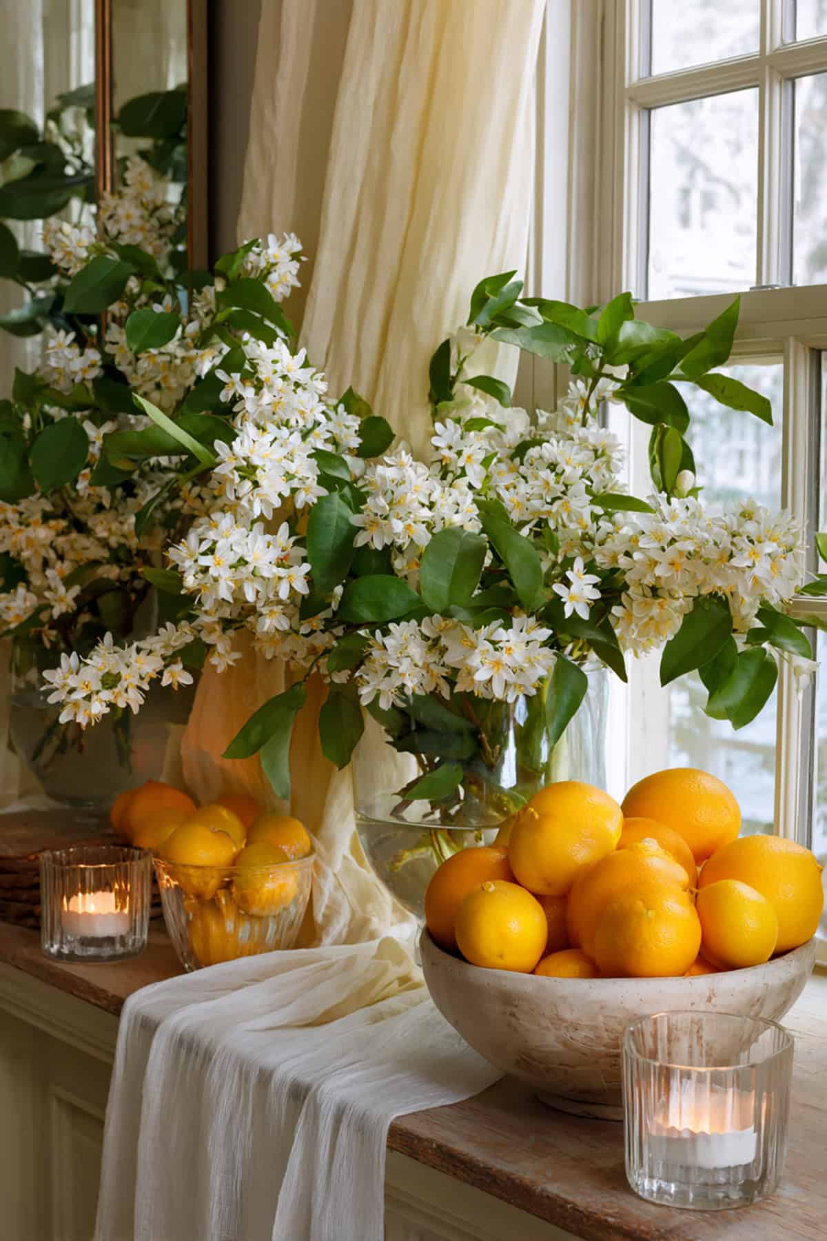 Spring Citrus Blossom Mantel