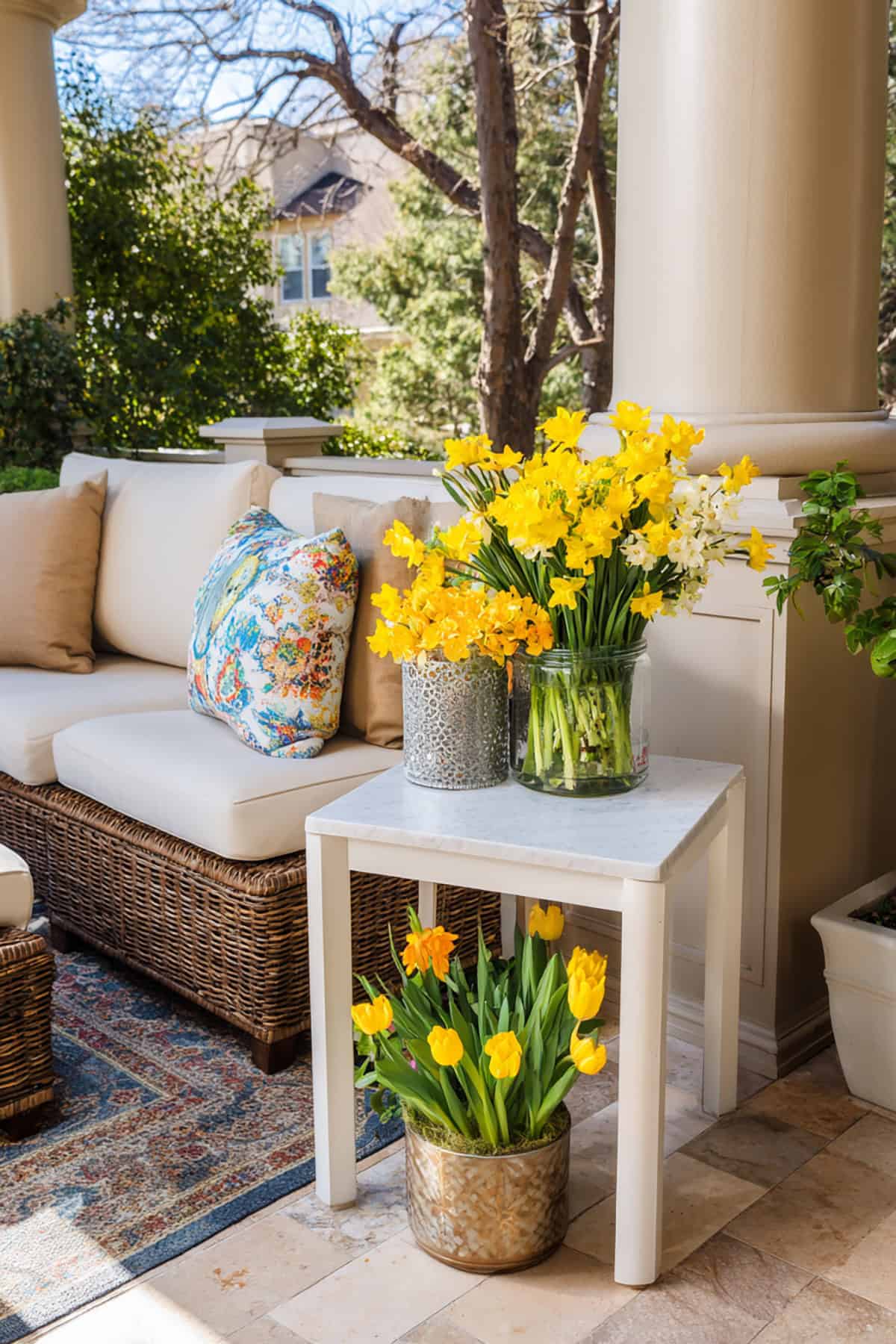 Spring Florals on a Side Table