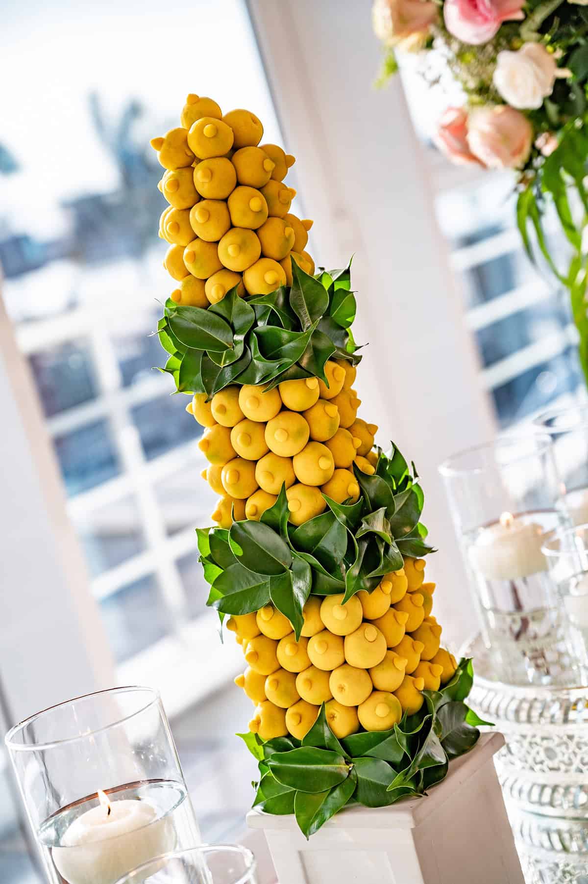 Tall Lemon Center Arrangement