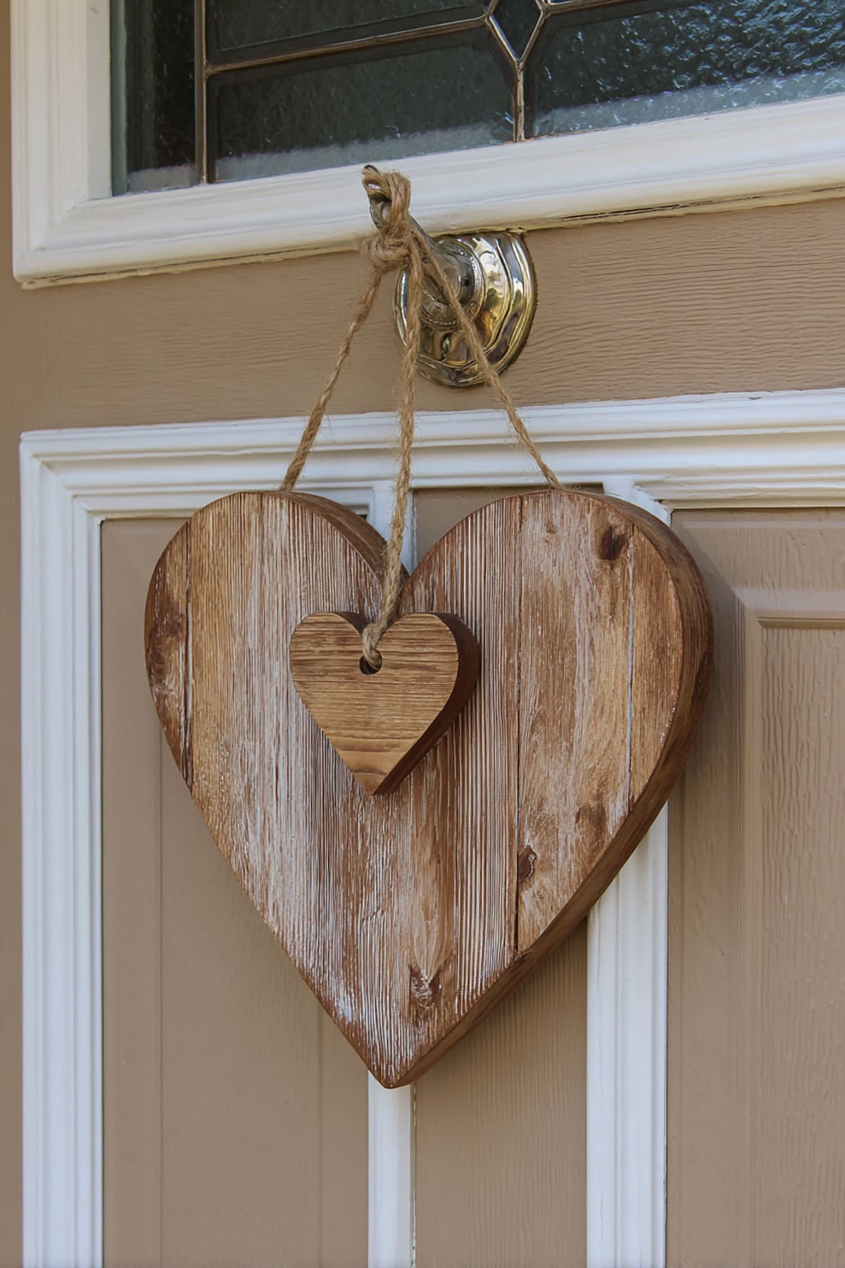 Wooden Heart Cutout Door Hanger