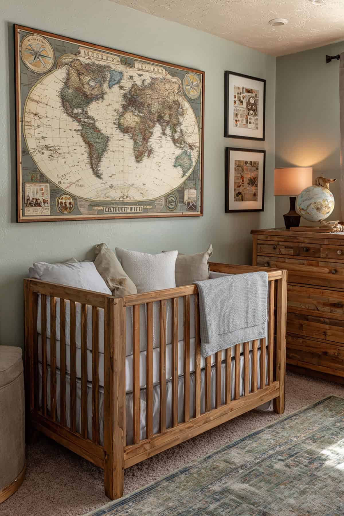 Little Explorer Map Nursery With Soft Earth Tones