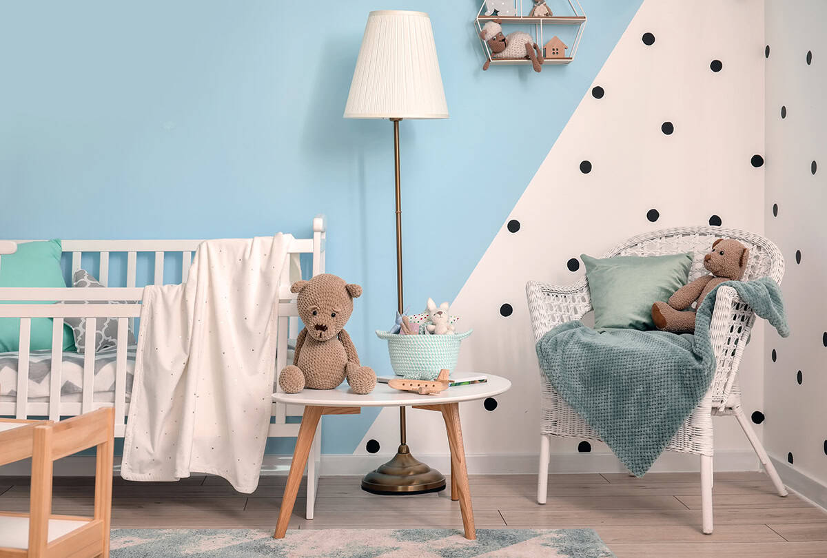 Blue Color Block Boy Nursery Theme