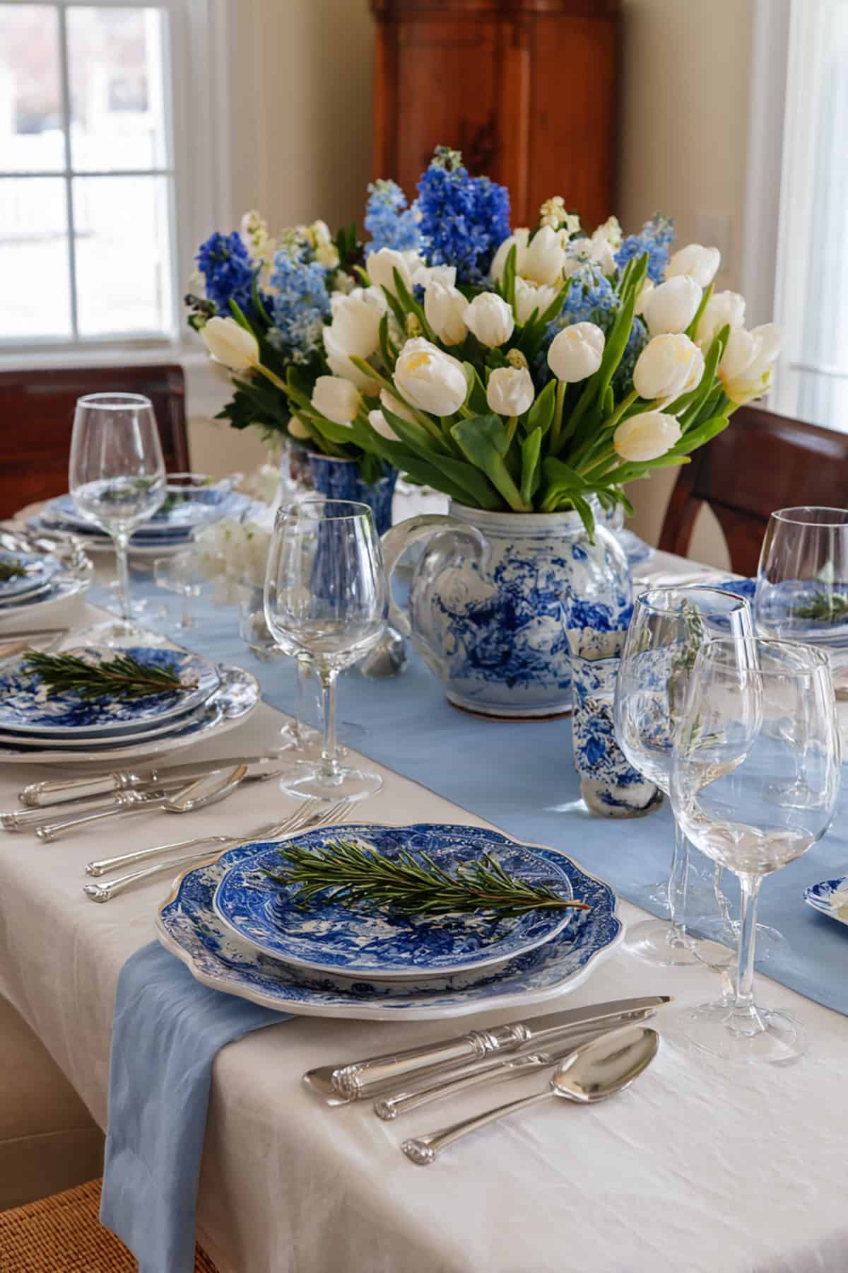 Blue and White Delft Spring Table