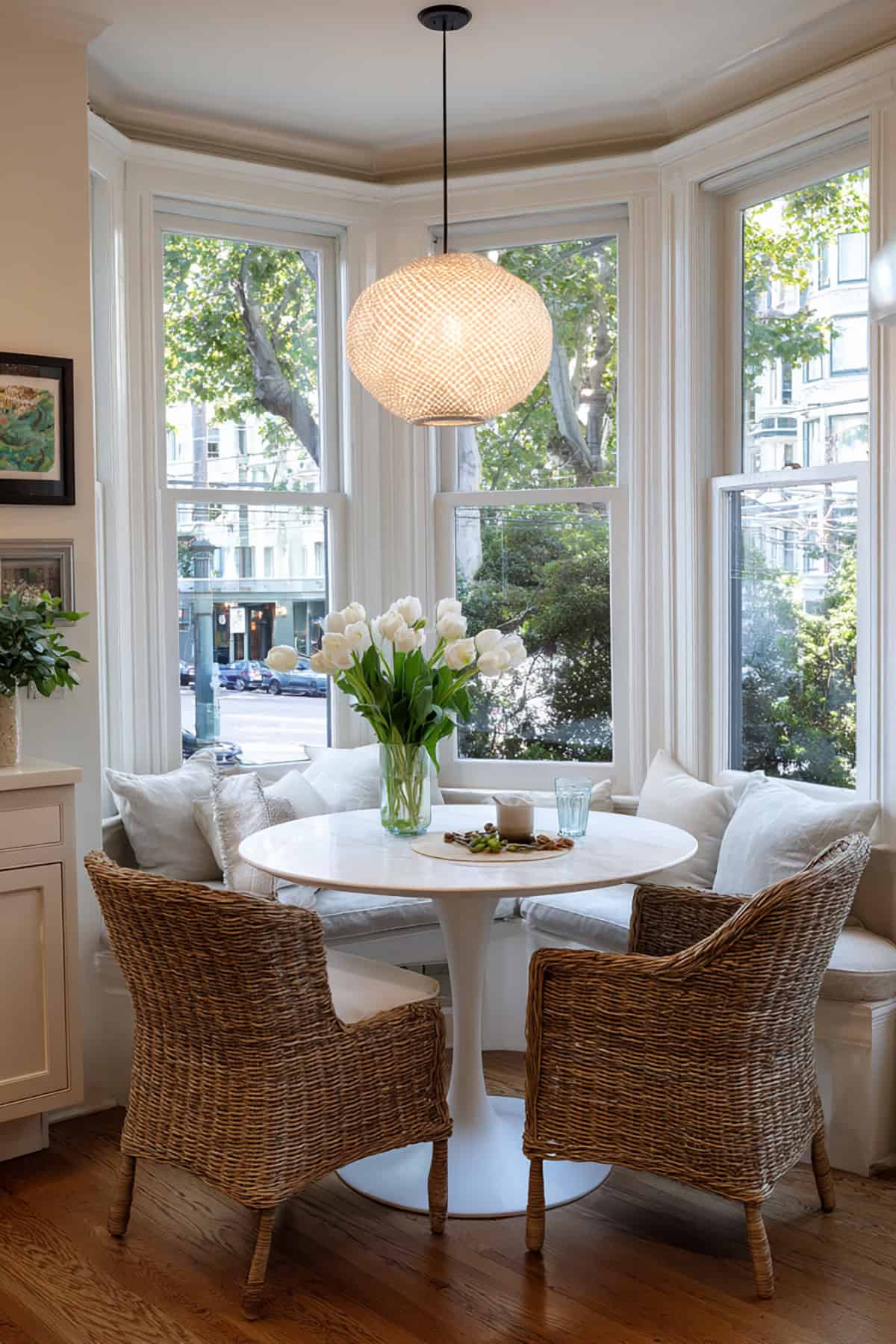 Breakfast Nook With A Petite Tulip Table
