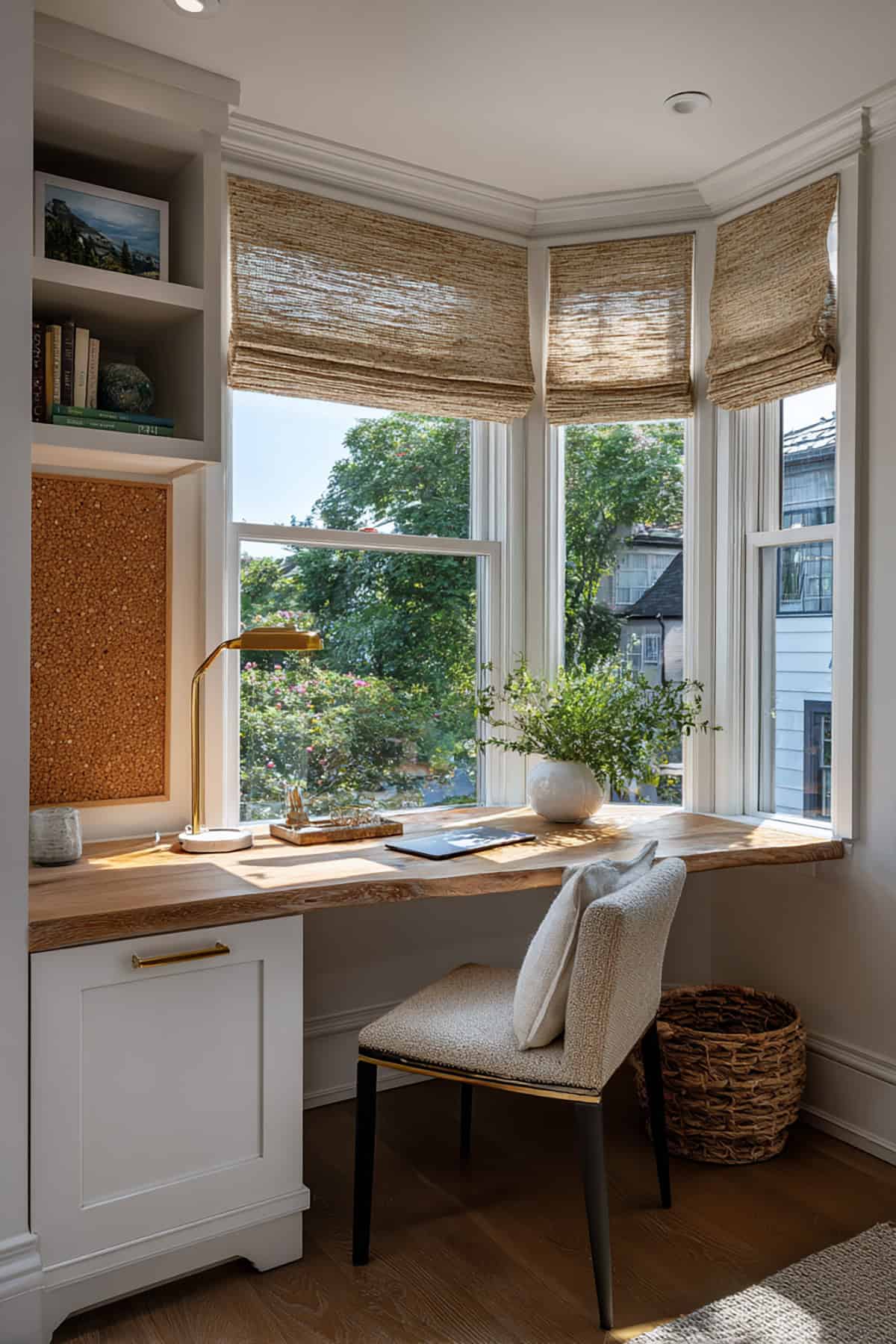 Built In Desk Bay For A Light Filled Work Spot