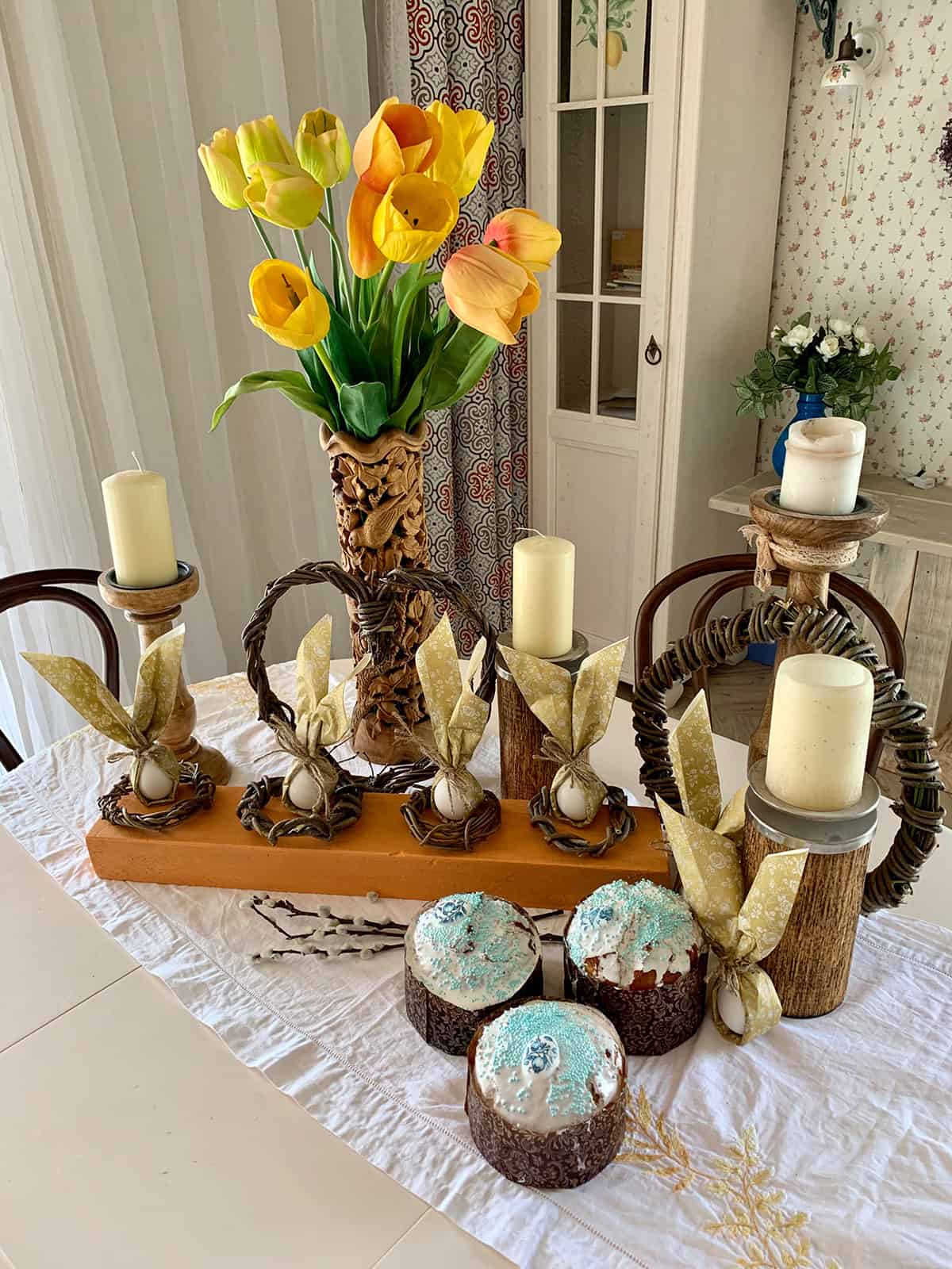 Candle and Egg Centerpiece