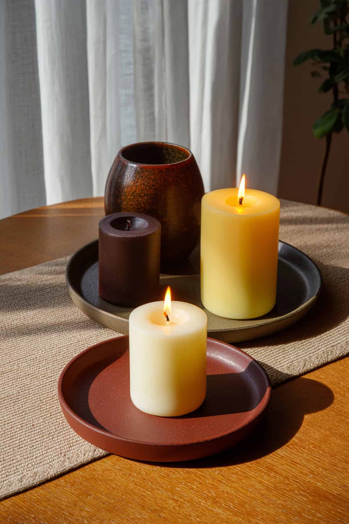 Clay Candle Tray Plates