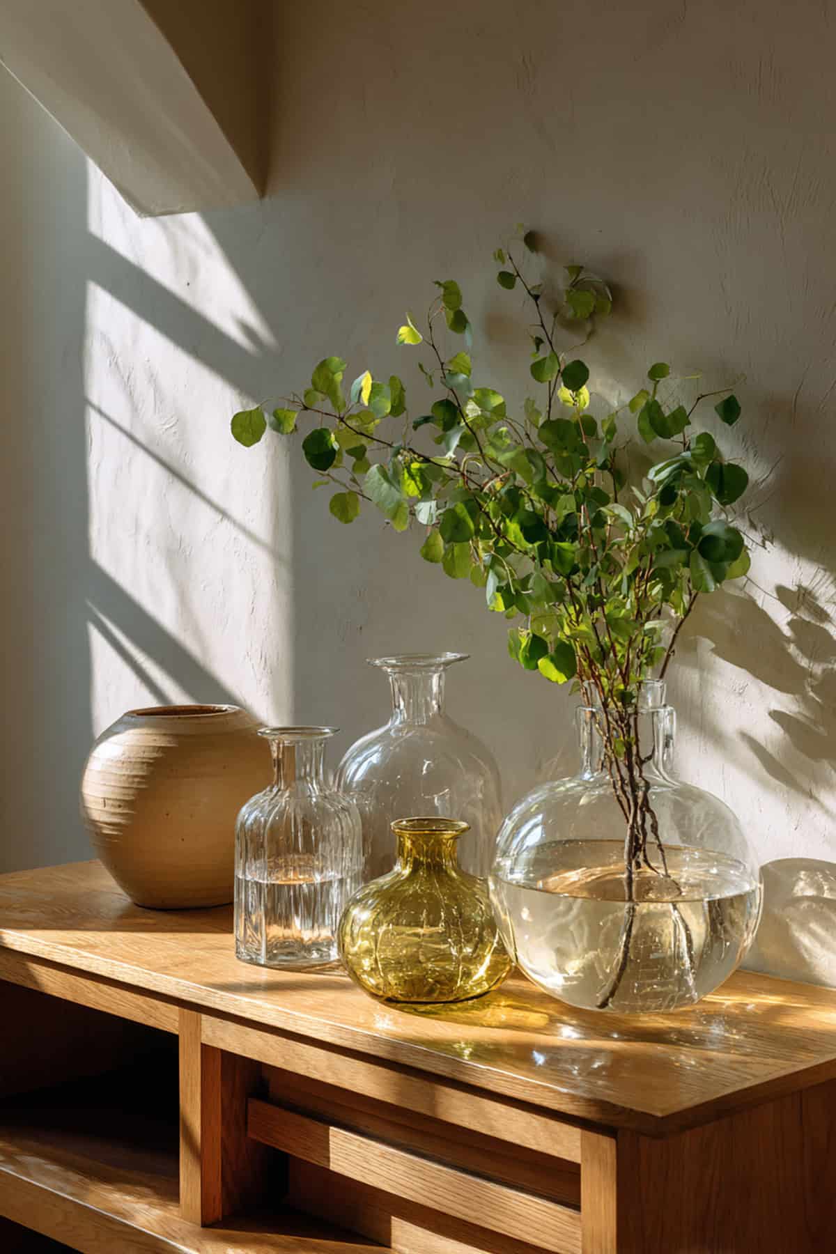 Clear and Light Colored Glass Decor