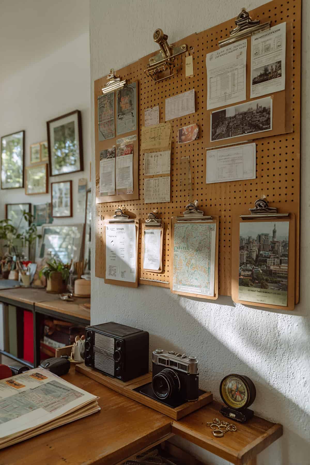 Clipboard Travel Wall for Rotating Paper Finds