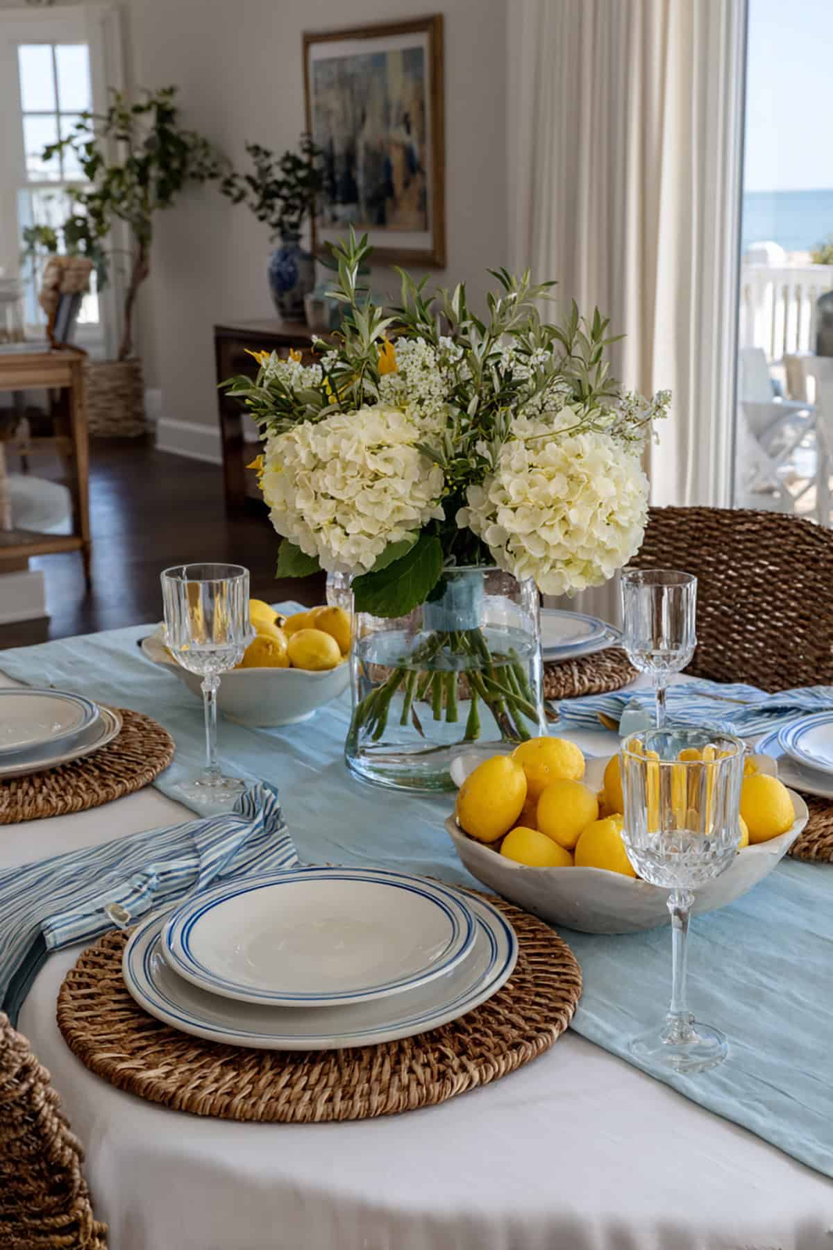 Coastal Spring Table With Soft Blues