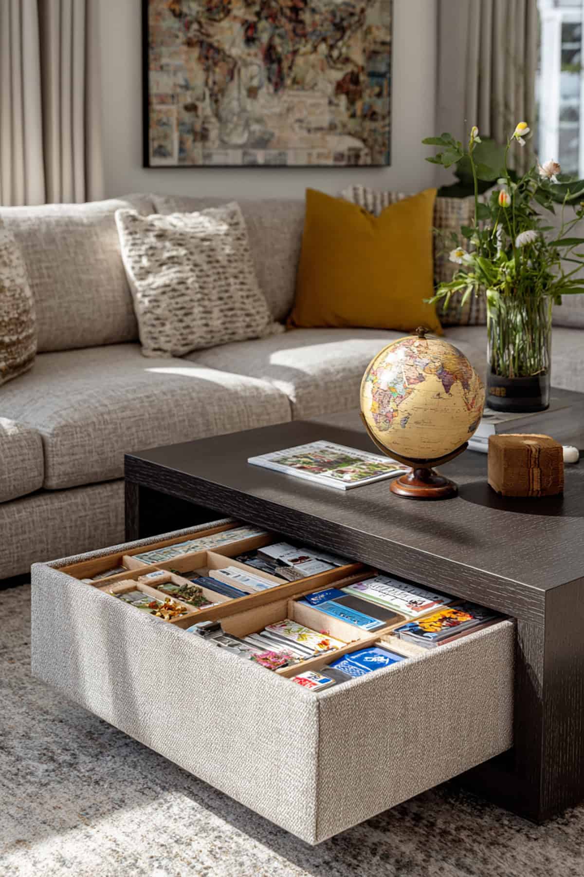 Coffee Table Photo Box With Hidden Souvenirs